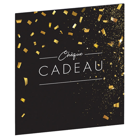 Petra gift certificate, black/gold, 12.5x12.5cm