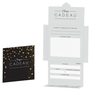 Petra gift certificate, black/gold, 12.5x12.5cm