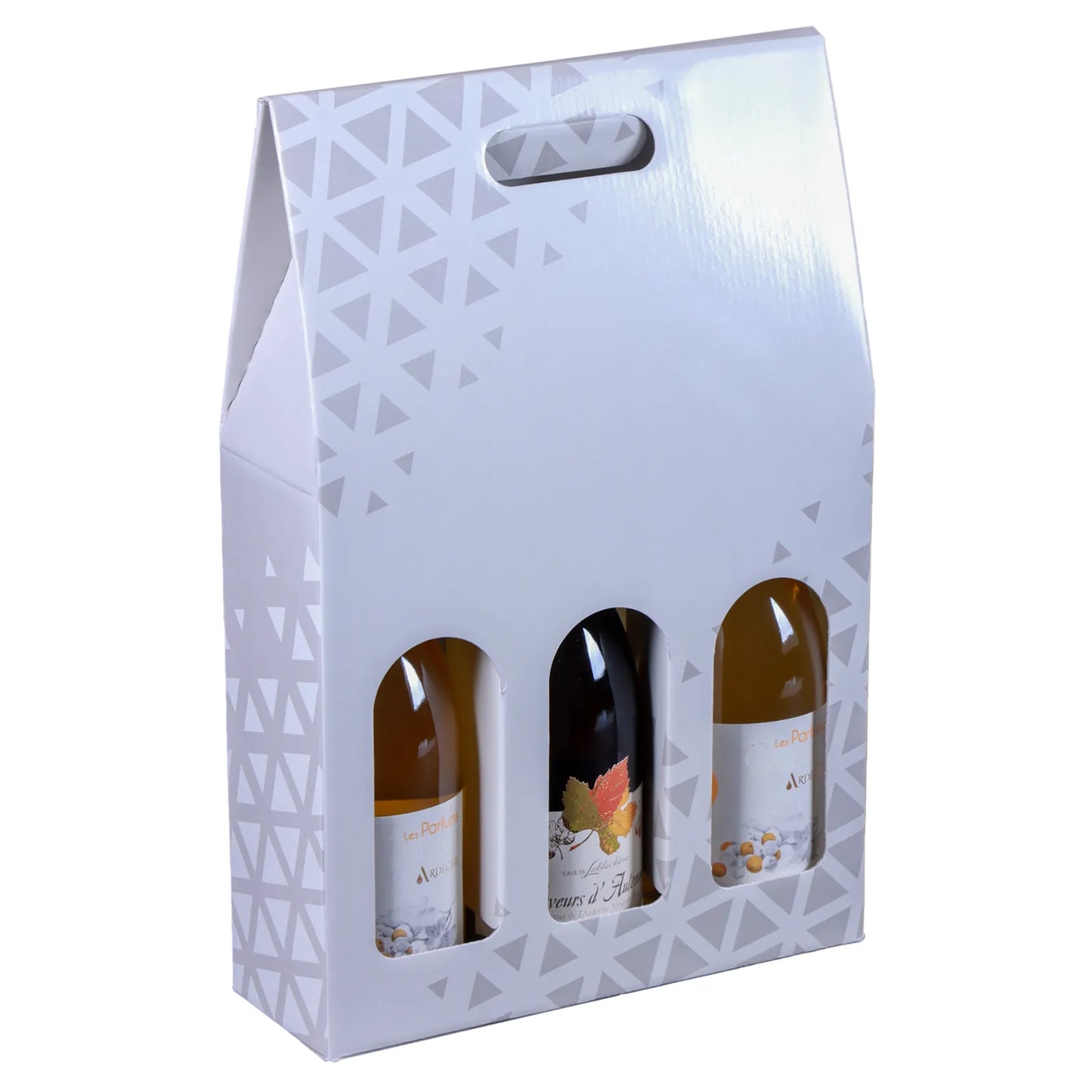 Montreal cardboard suitcase with 3 bottles