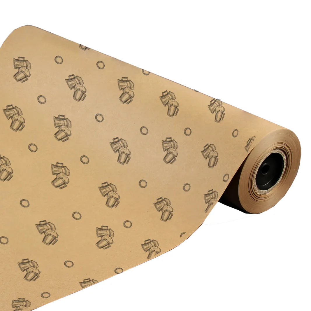 Papier cadeau Chope kraft recyclé brun/noir 0.70x100m