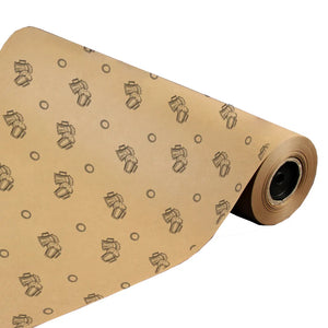 Brown/Black Recycled Kraft Mug Gift Wrap 0.70x100m