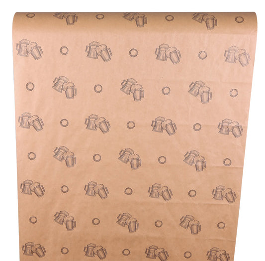 Brown/Black Recycled Kraft Mug Gift Wrap 0.70x100m