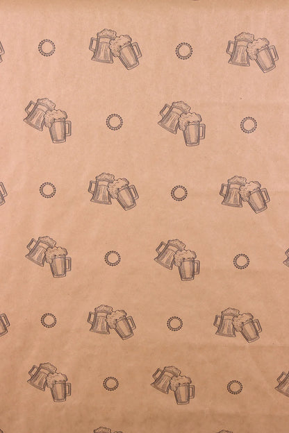 Papier cadeau Chope kraft recyclé brun/noir 0.70x100m