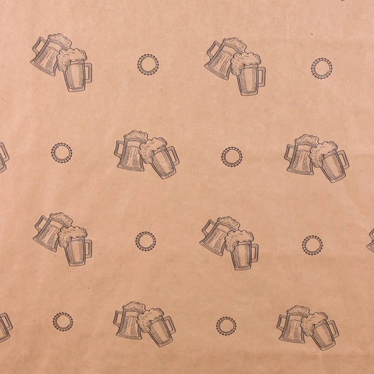 Papier cadeau Chope kraft recyclé brun/noir 0.70x100m