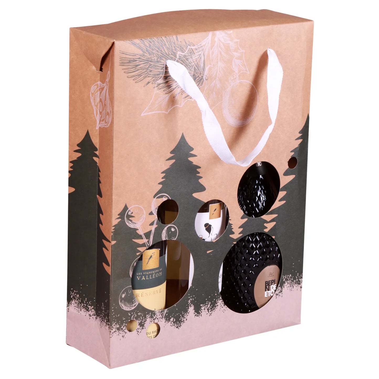 Sac Boxbag Calgary papier kraft 3 bouteilles fenêtre