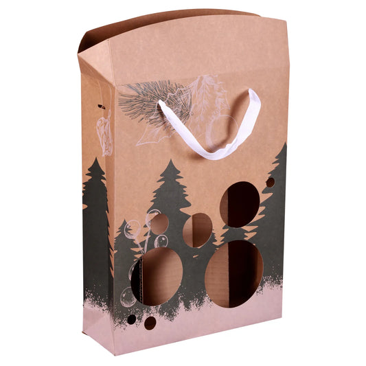 Sac Boxbag Calgary papier kraft 3 bouteilles fenêtre