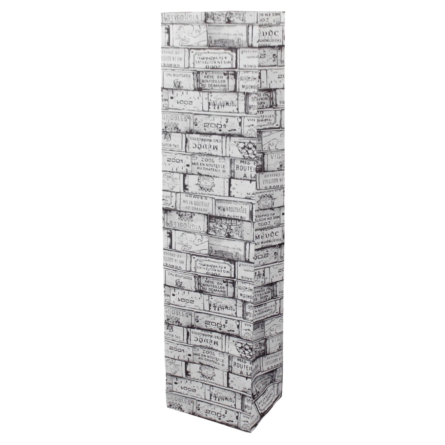 Eco-friendly kraft paper bag, white and anthracite, 1 bottle