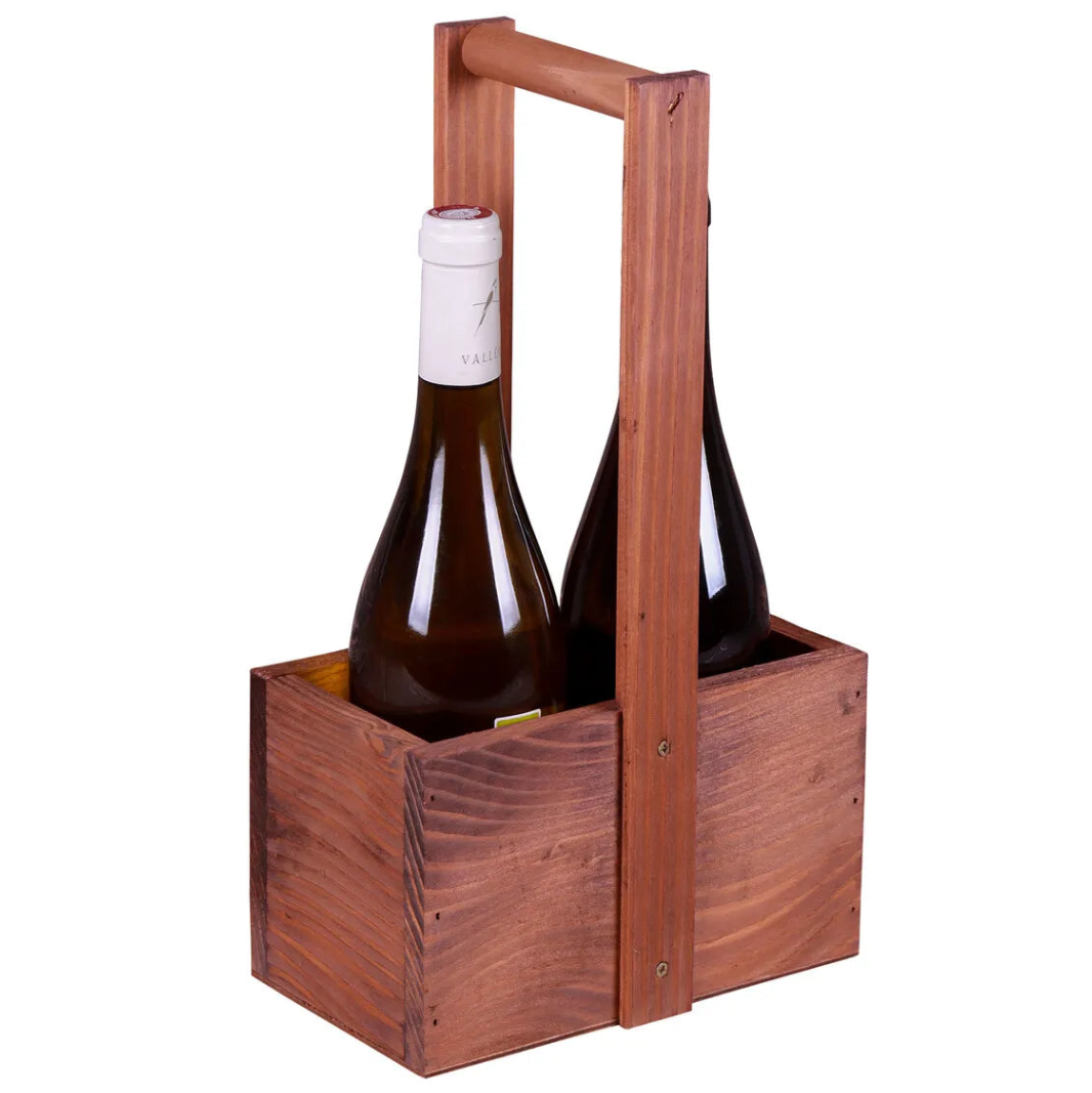 Panier Bruno bois 2 bouteilles