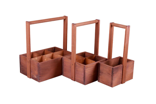 Bruno wooden basket for 4 bottles