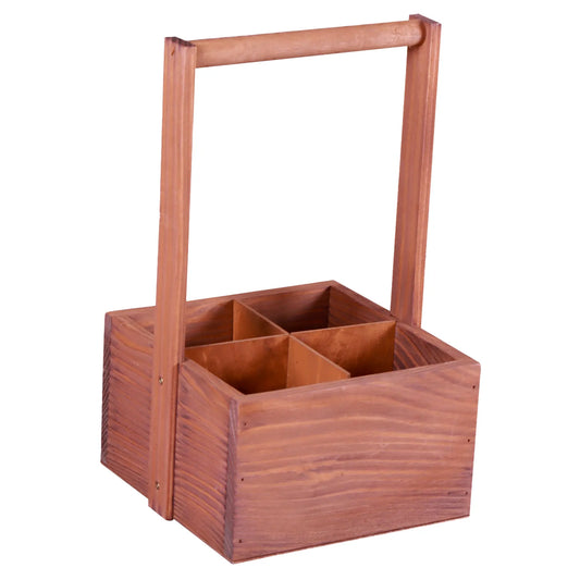 Bruno wooden basket for 4 bottles