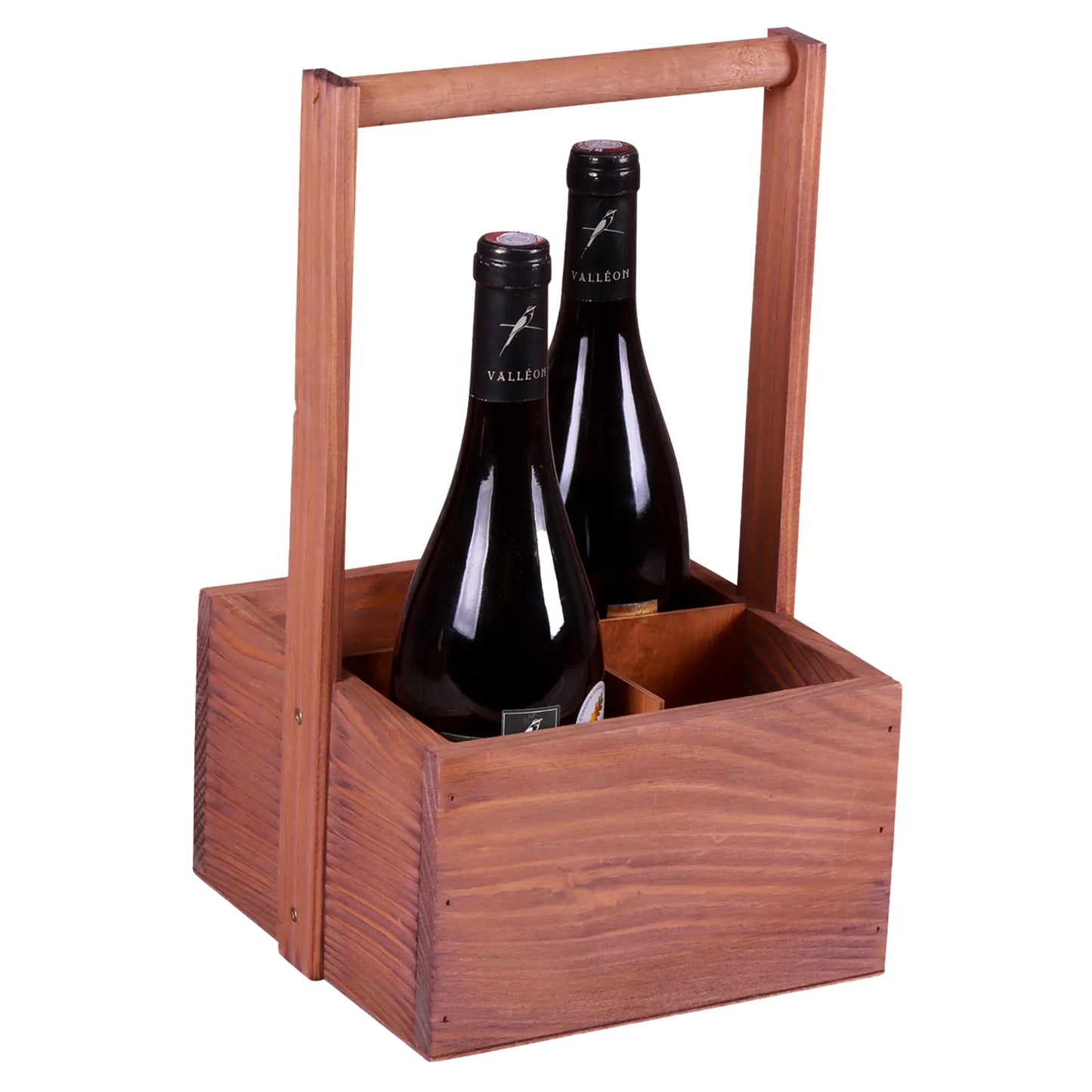 Panier Bruno bois 4 bouteilles