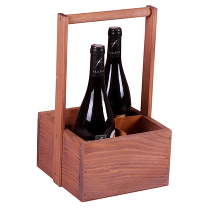 Panier Bruno bois 4 bouteilles