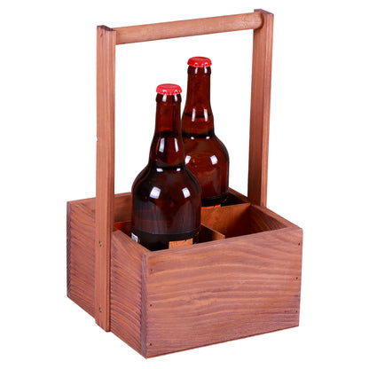 Panier Bruno bois 4 bouteilles
