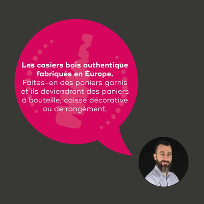 Panier Bruno bois 4 bouteilles