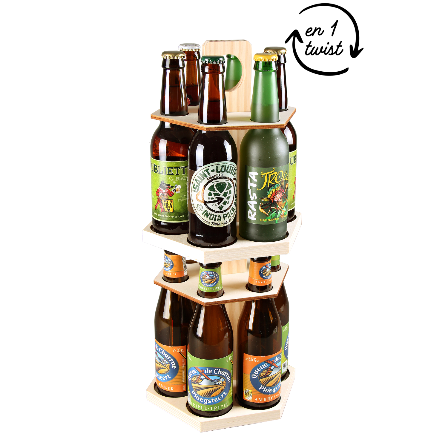 Carrousel à bière Enzo 12 bières 33cl (type long neck) Twist – Oplezio