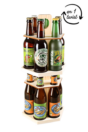 Enzo beer carousel, 12 x 33cl beers (long neck type) Twist