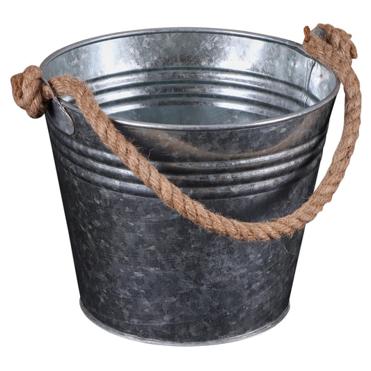 Fredo metal bucket with rope handle Ø20/14x16cm