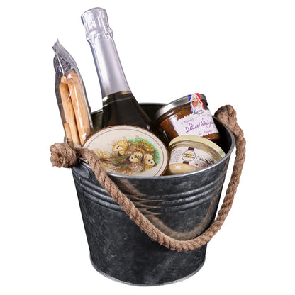 Fredo metal bucket with rope handle Ø20/14x16cm