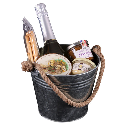 Fredo metal bucket with rope handle Ø20/14x16cm