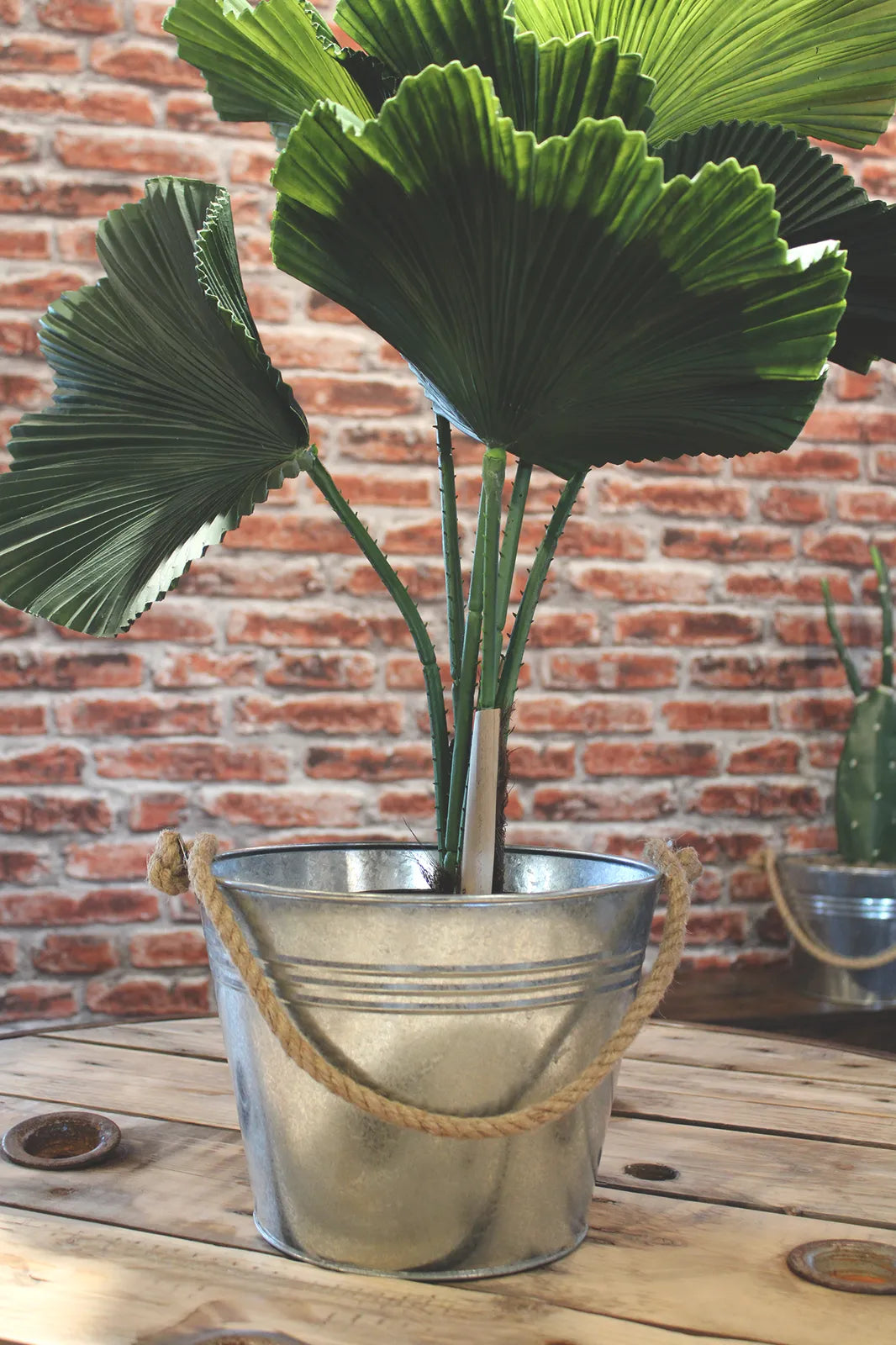 Fredo metal bucket with rope handle Ø20/14x16cm