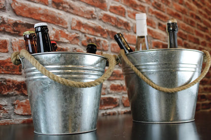 Fredo metal bucket with rope handle Ø25/18x19cm
