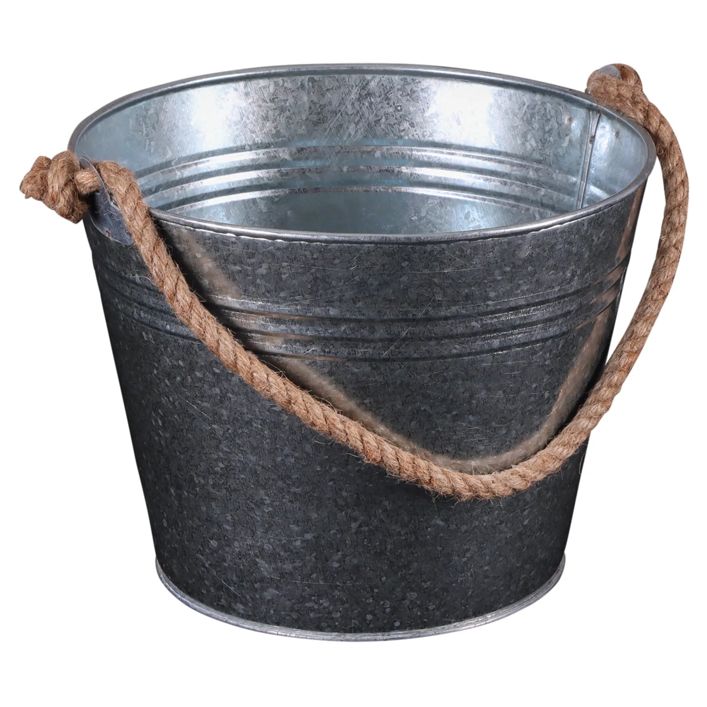 Fredo metal bucket with rope handle Ø25/18x19cm