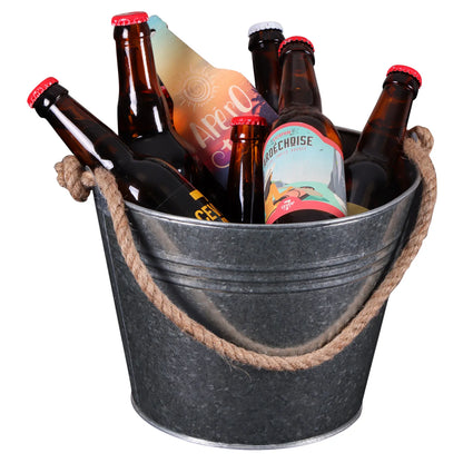 Fredo metal bucket with rope handle Ø25/18x19cm