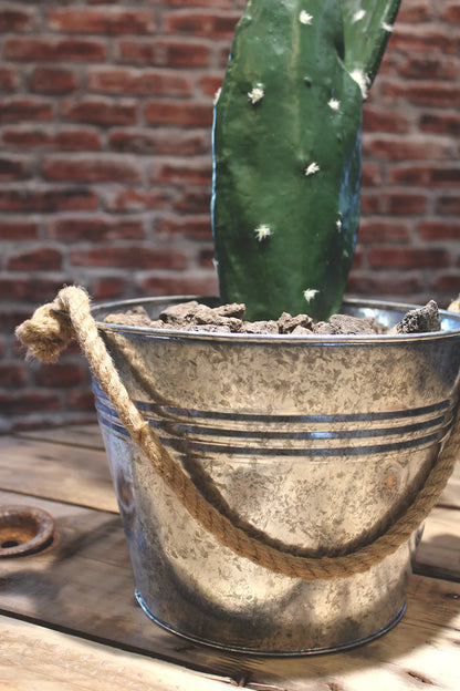 Fredo metal bucket with rope handle Ø25/18x19cm
