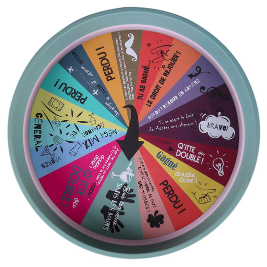 Plateau Viggo métal rond - Quitte ou double