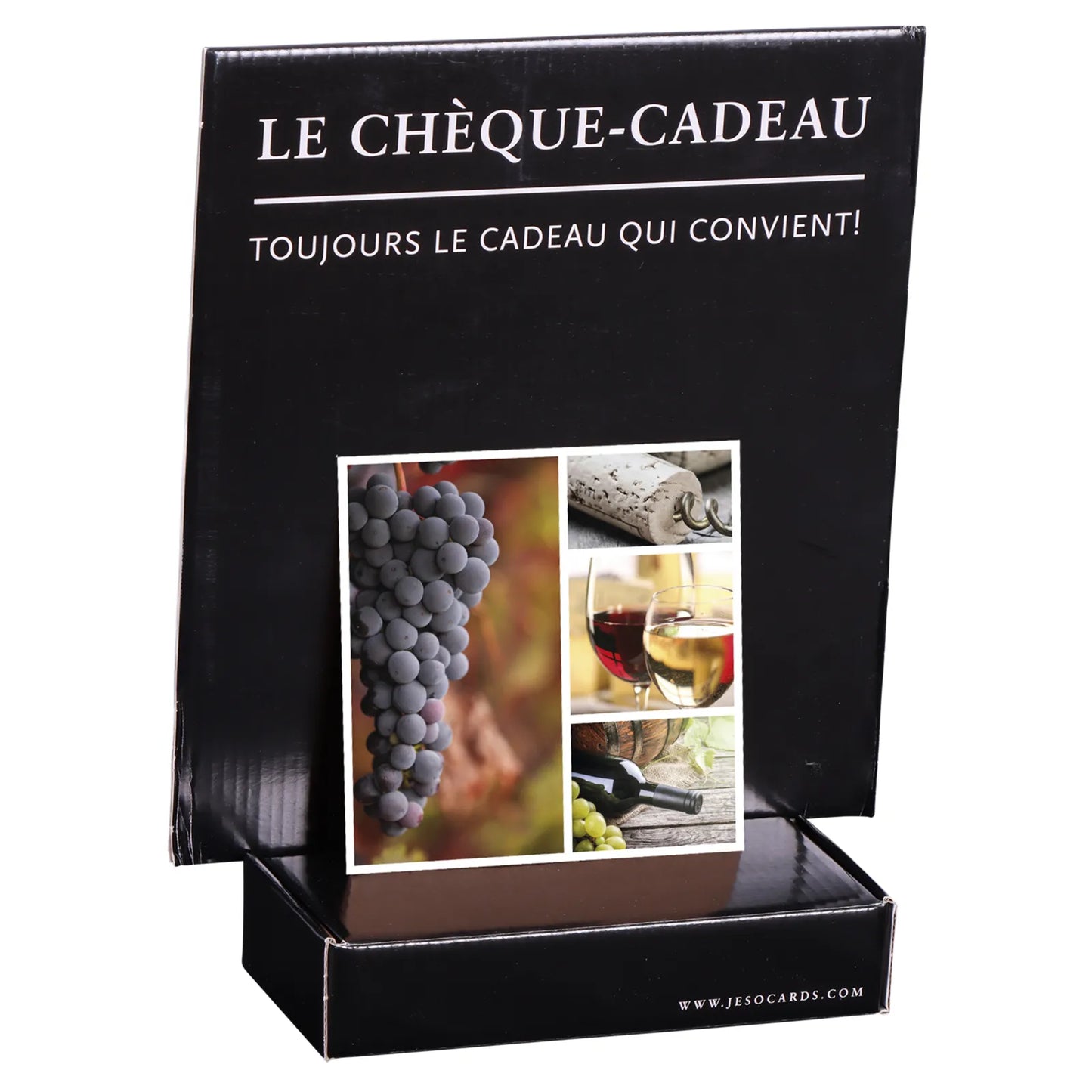 Présentoir Display Avanti carton noir, pour 10 chèques cadeau