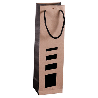Elusa kraft paper bag with 1 bottle and windows