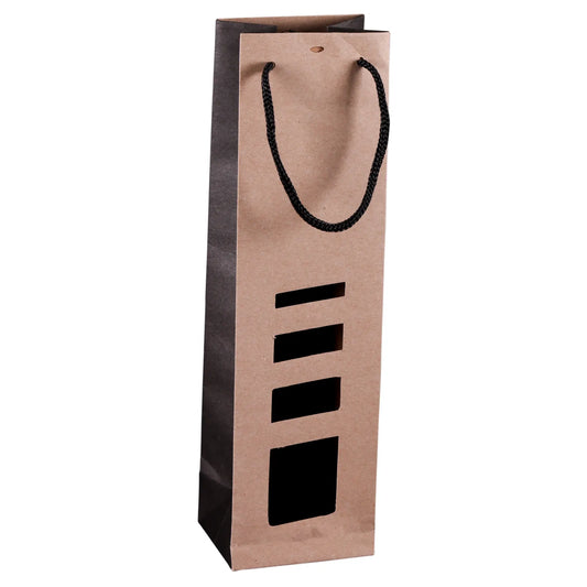 Sac Elusa papier kraft 1 bouteille fenêtres