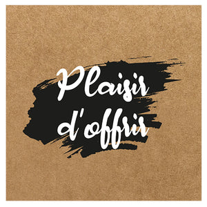 Etiquette adhésive carrée kraft/noir/blanc - Plaisir dOffrir (boîte de 500)