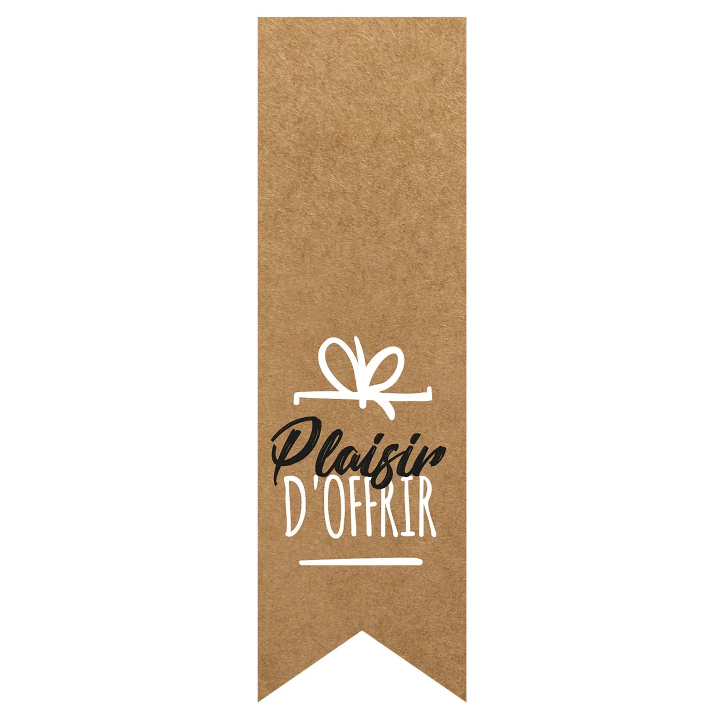Kraft/black/white adhesive closure label - Plaisir d'Offrir (box of 200)