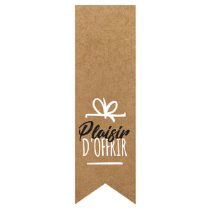 Kraft/black/white adhesive closure label - Plaisir d'Offrir (box of 200)