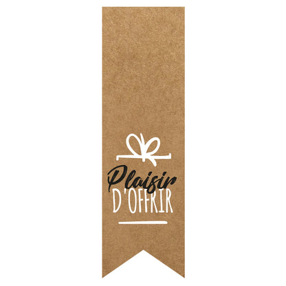 Kraft/black/white adhesive closure label - Plaisir d'Offrir (box of 200)