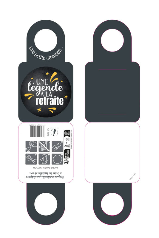 Message card/Victoria bottle neck with anti-drip disc - Retirement