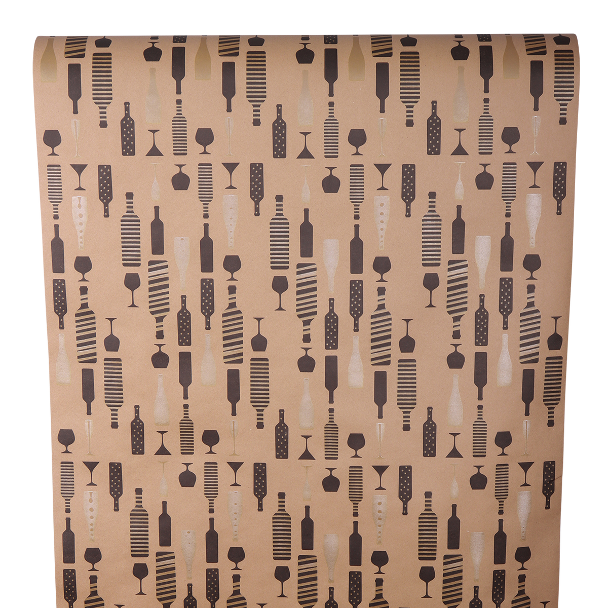 Papier cadeau Flaveur kraft recyclé brun/noir/or 0.70x100m