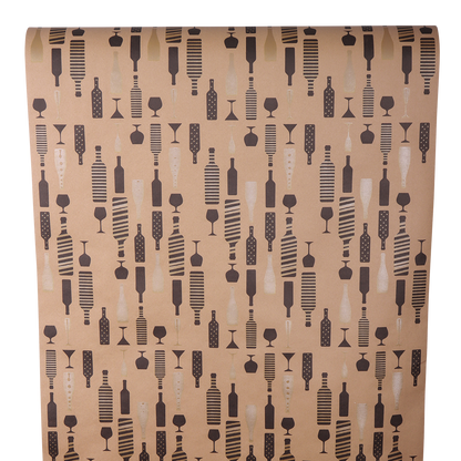 Papier cadeau Flaveur kraft recyclé brun/noir/or 0.70x100m