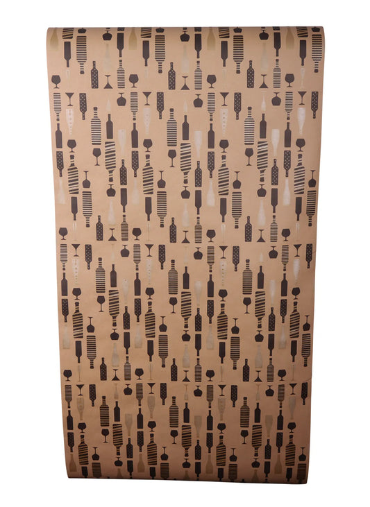 Papier cadeau Flaveur kraft recyclé brun/noir/or 0.50x200m