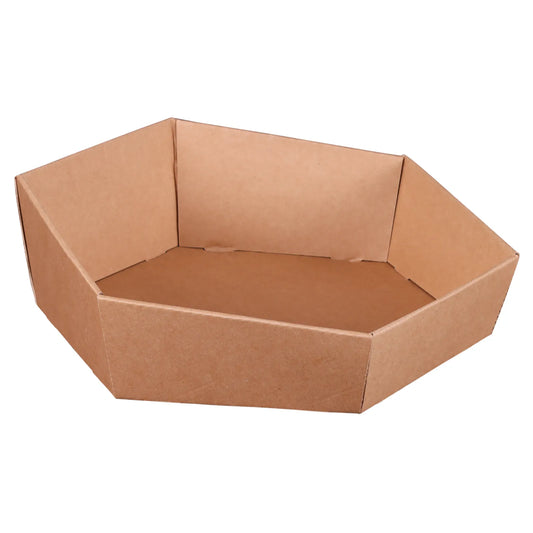 Corbeille Atlanta carton hexagonale asymétrique 27x24x6/9cm
