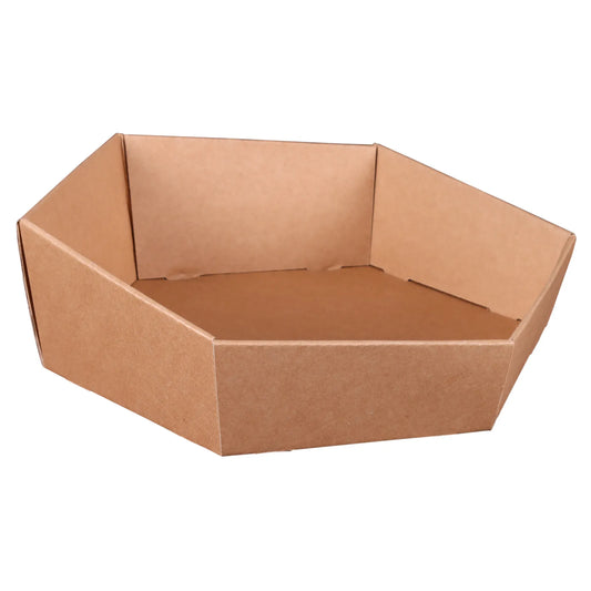 Corbeille Atlanta carton hexagonale asymétrique 35x31x6.5/10cm