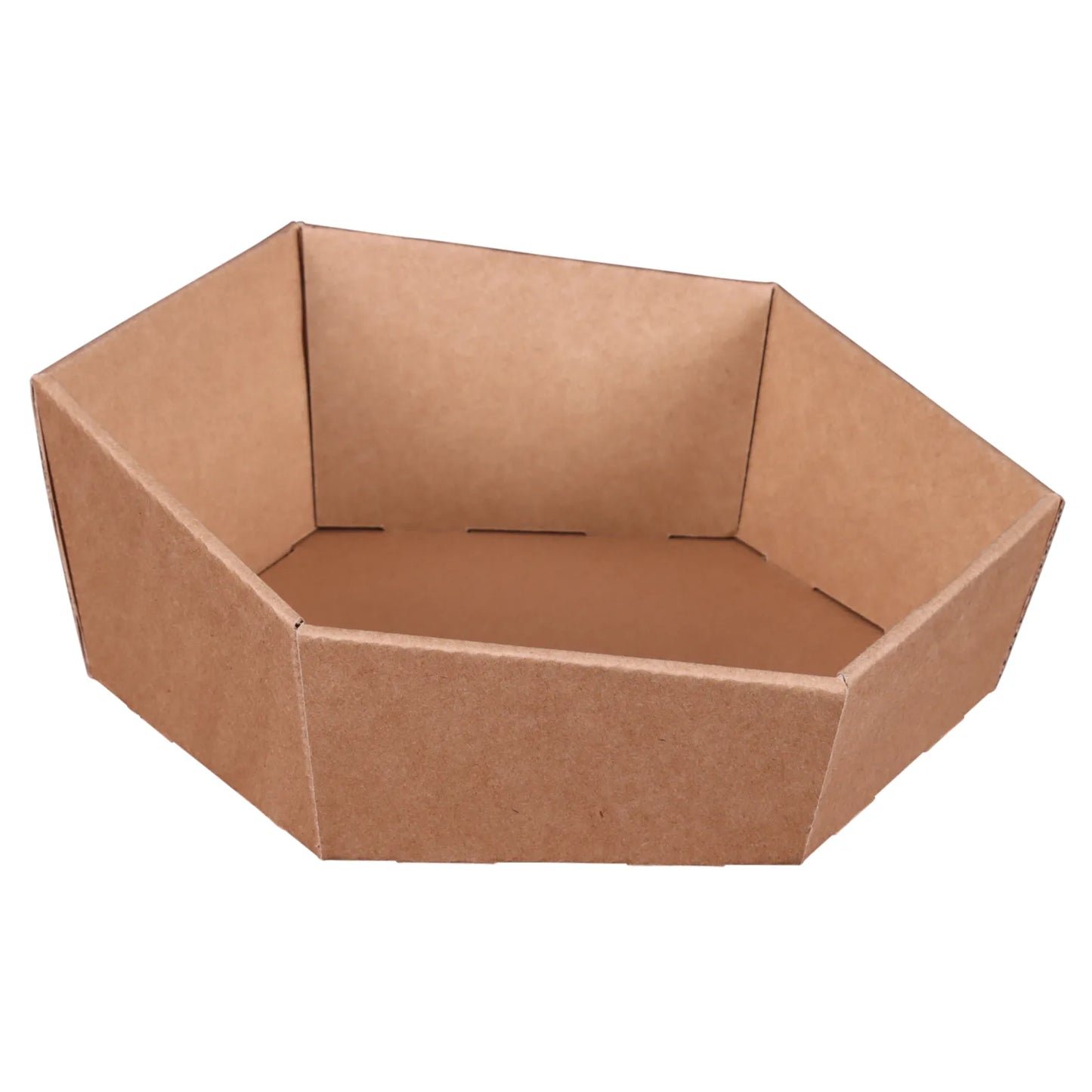 Atlanta cardboard asymmetrical hexagonal basket 41x37x8/12cm