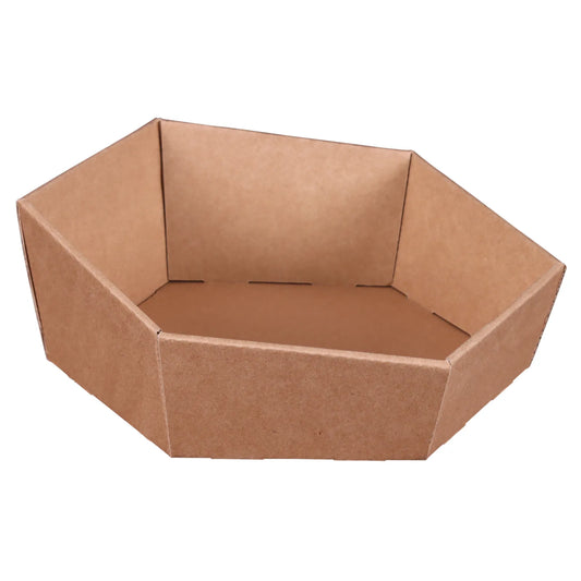 Corbeille Atlanta carton hexagonale asymétrique 41x37x8/12cm