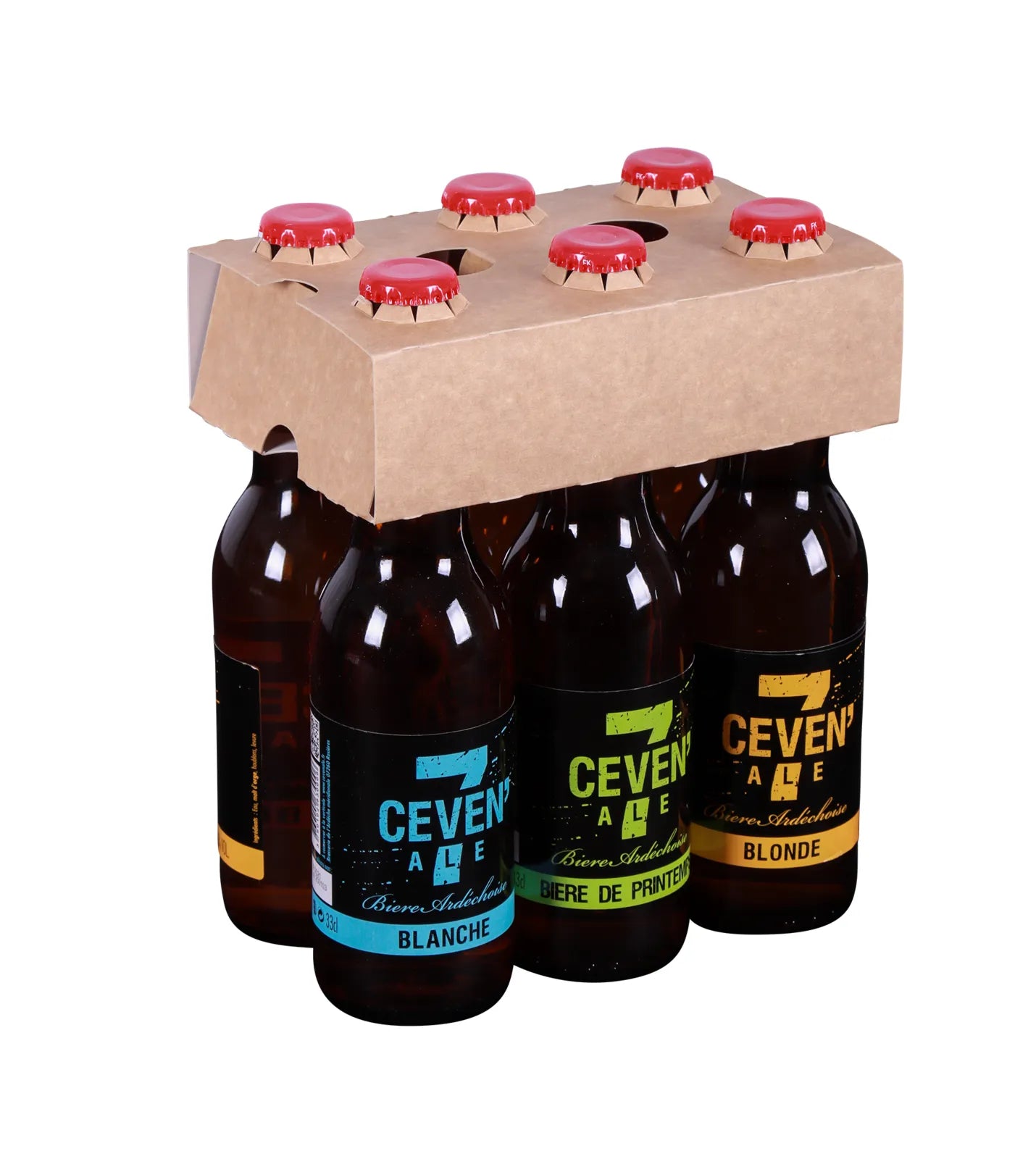 Pack en carton pour 6 bières (type long neck)