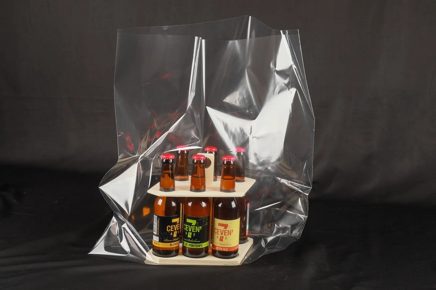 Clear polypropylene neutral pouch without gusset, 55x62.5cm