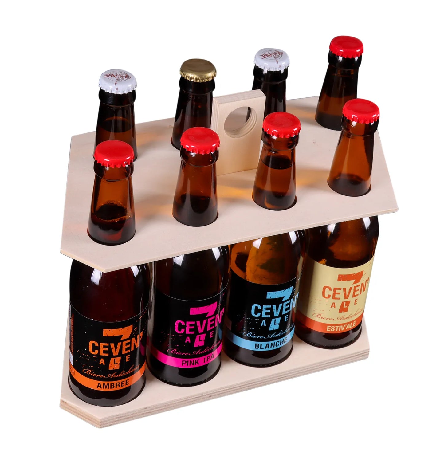 Raft beer Teddy wooden holder for 8 33cl beers (long neck type)