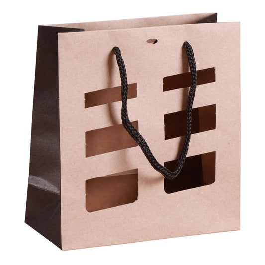 Elusa terroir kraft paper bag 18x8x19cm with windows