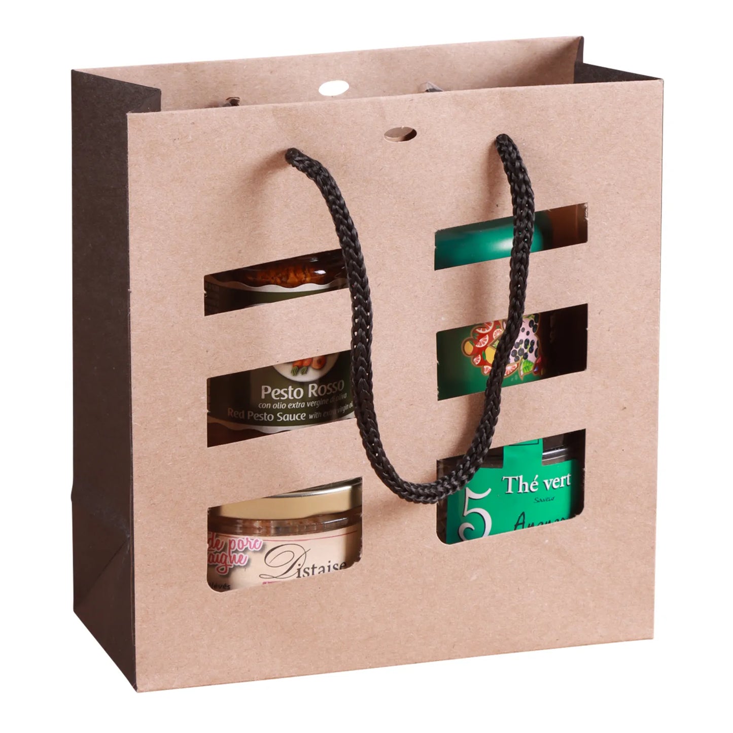Elusa terroir kraft paper bag 18x8x19cm with windows