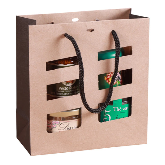 Elusa terroir kraft paper bag 18x8x19cm with windows
